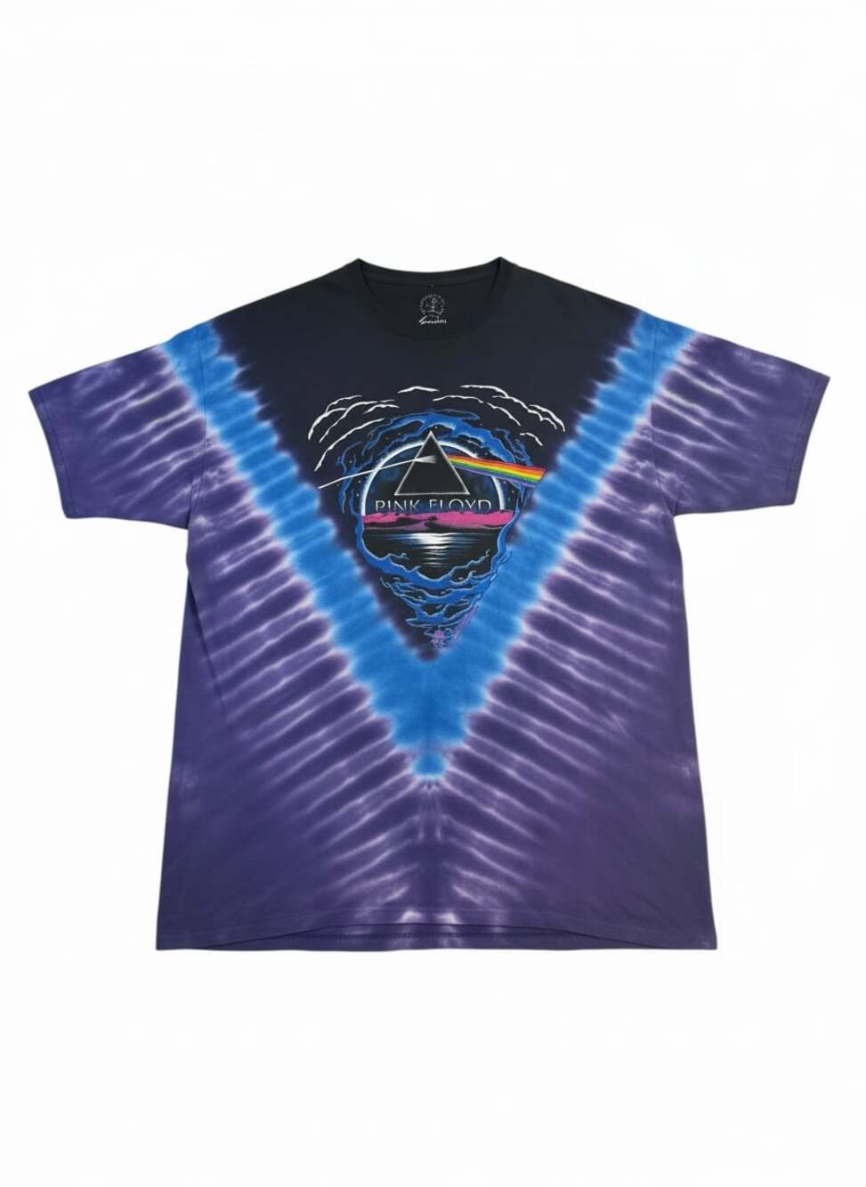 Pink Floyd Tie Dye T Shirt Mens 2XL Blue Purple Dark Side Of The Moon Band Tee